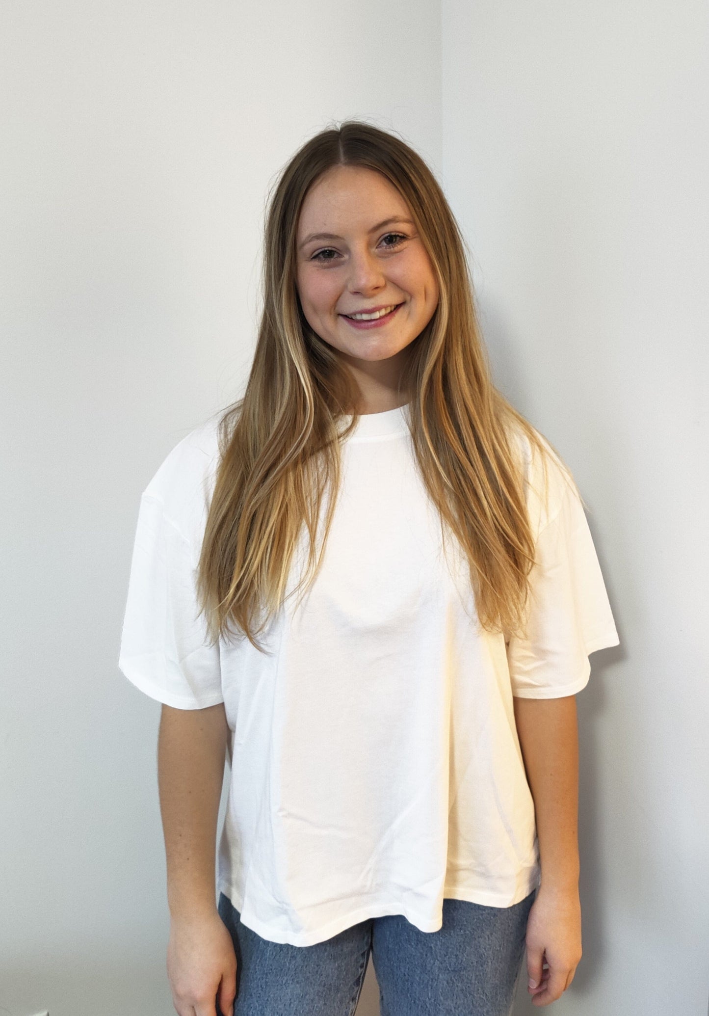 Brunette Boxy Crew Neck Tee - White tee Brunette the Label