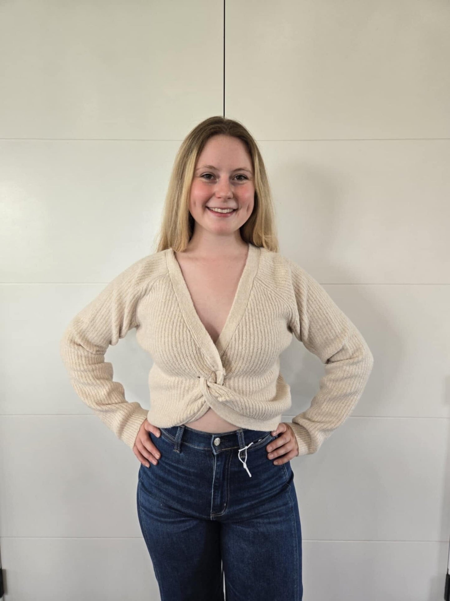Cece Reversible Twist Sweater - Ivory sweater Sage the Label