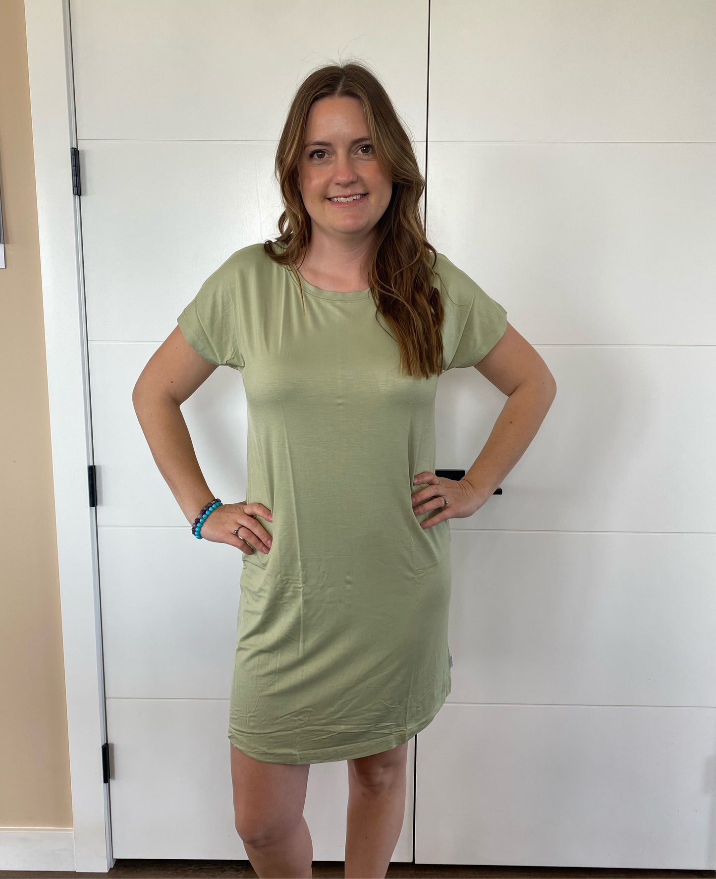 Goodnight Sleep Dress - Olive Green loungewear Boody