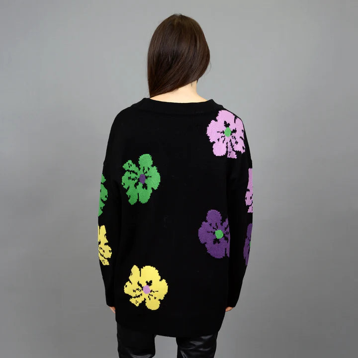 Ksenija Long Sleeve V-Neck Cardigan by RD Style - Black RD Style