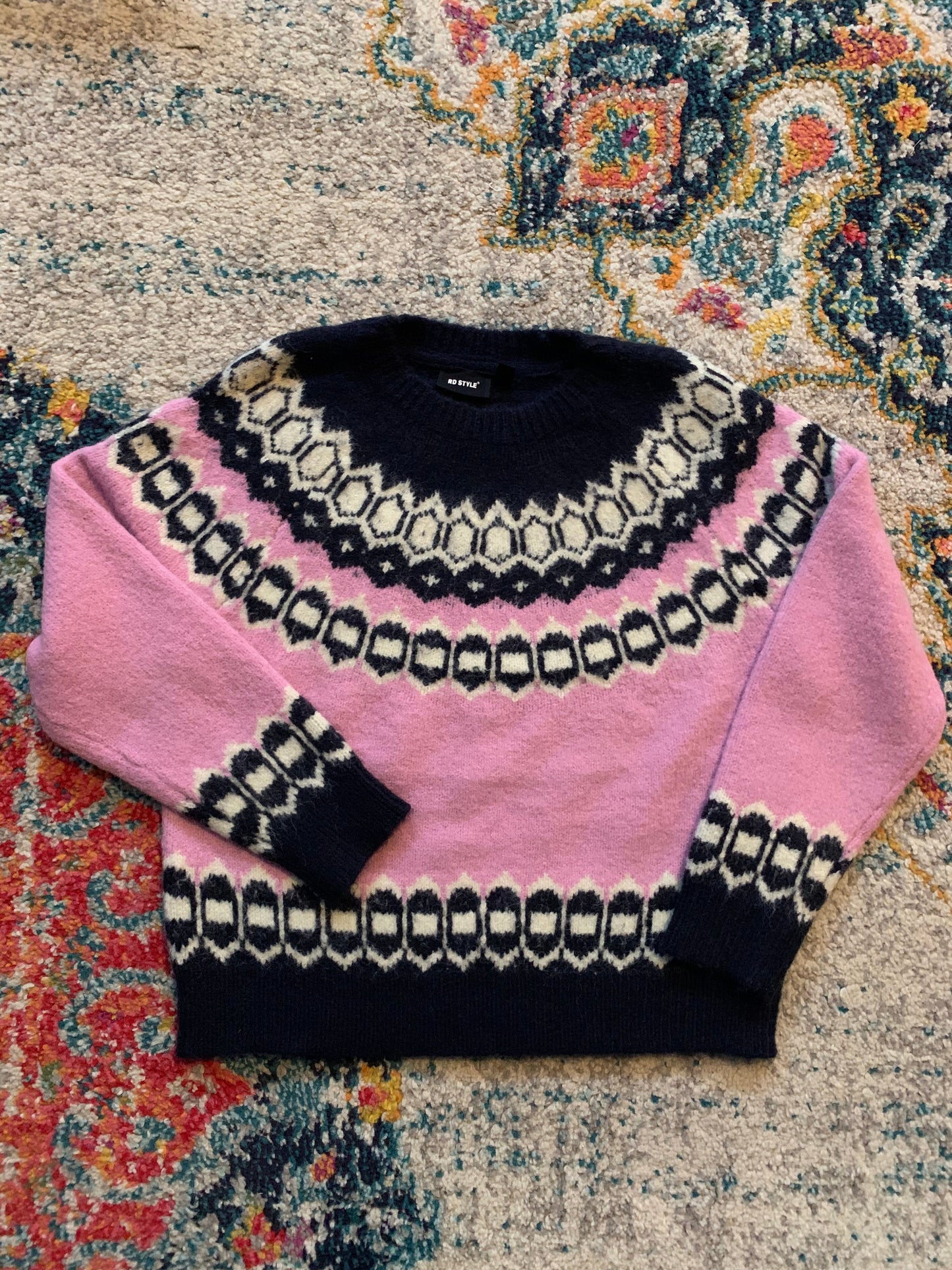Olga Long Raglan Pullover by RD Style - Pink sweater RD Style