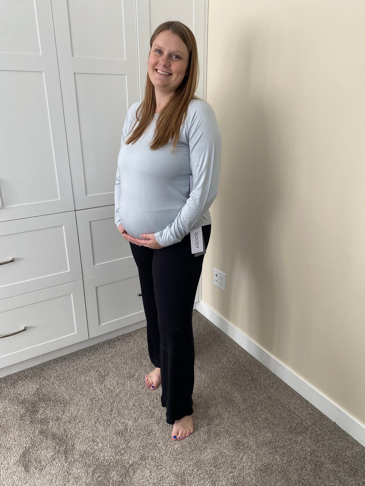 Raglan Long Sleeve Top in Dove boody