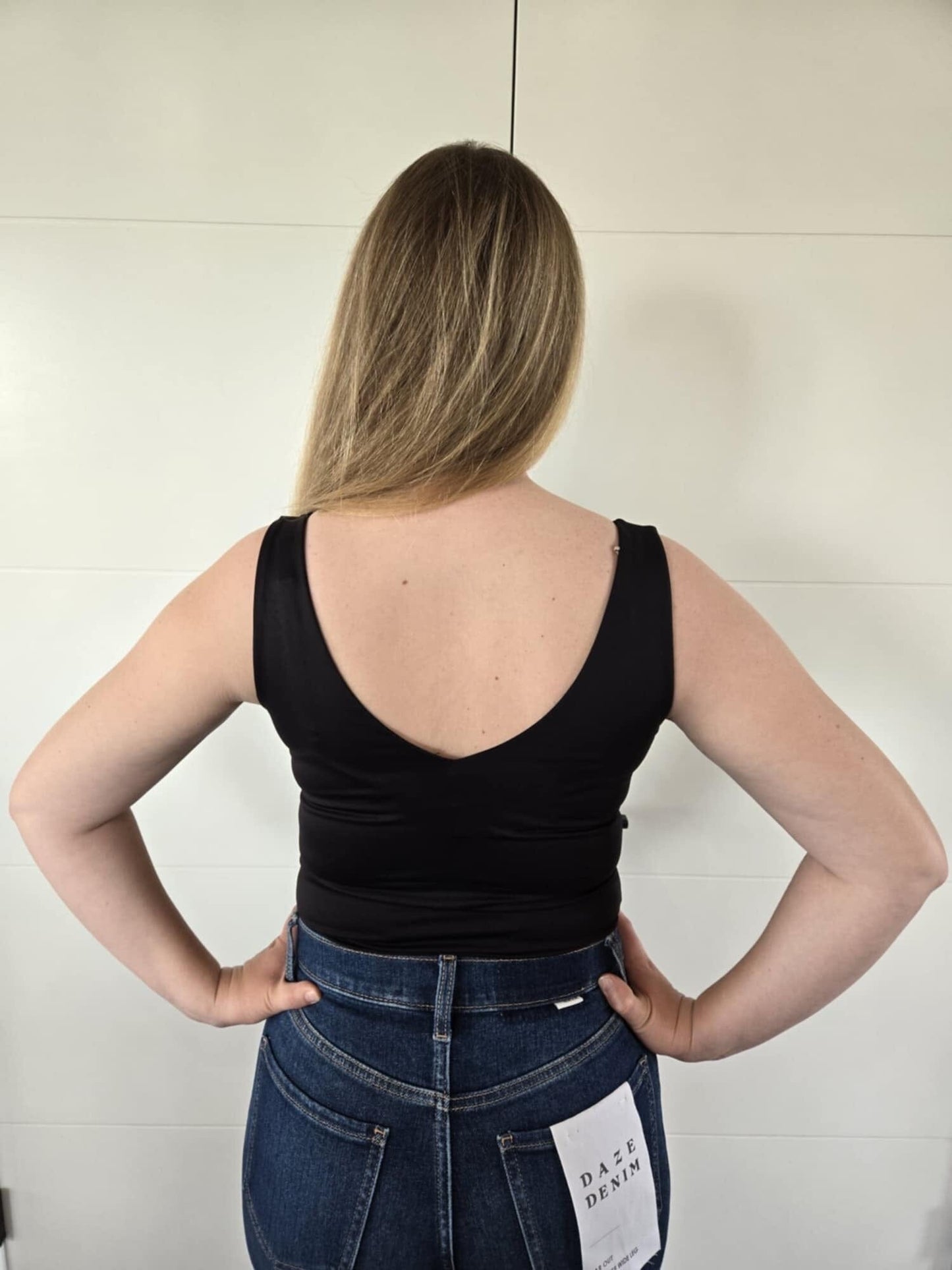 Second Skin Valentina Sleeveless VNeck Bodysuit - Black bodysuit RD Style