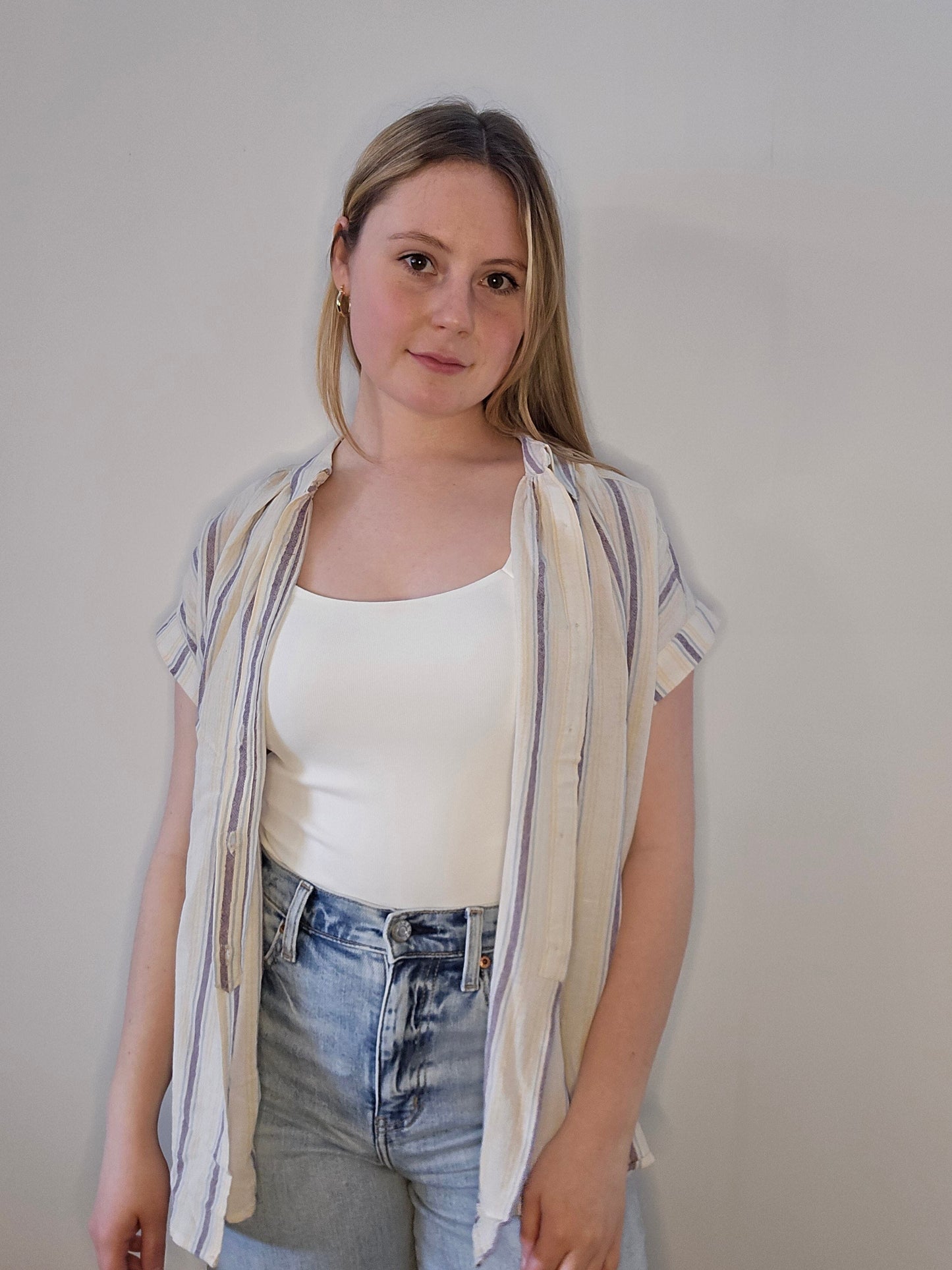 See U Soon Button Up - Striped tank See U Soon