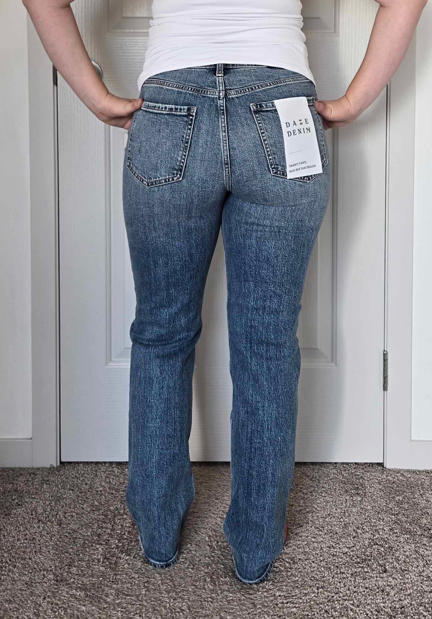 Smarty Pants High Rise Slim Straight Jeans in Brooklyn Vintage by Daze Denim jeans Daze Denim