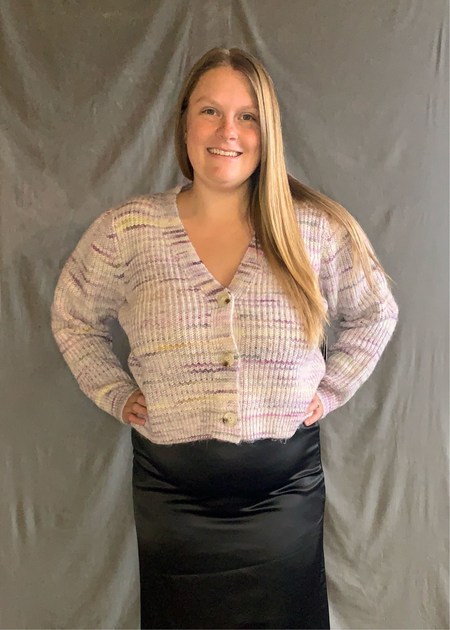 Tiene Long Sleeve V-Neck Cardigan by RD Style - Lilac RD Style