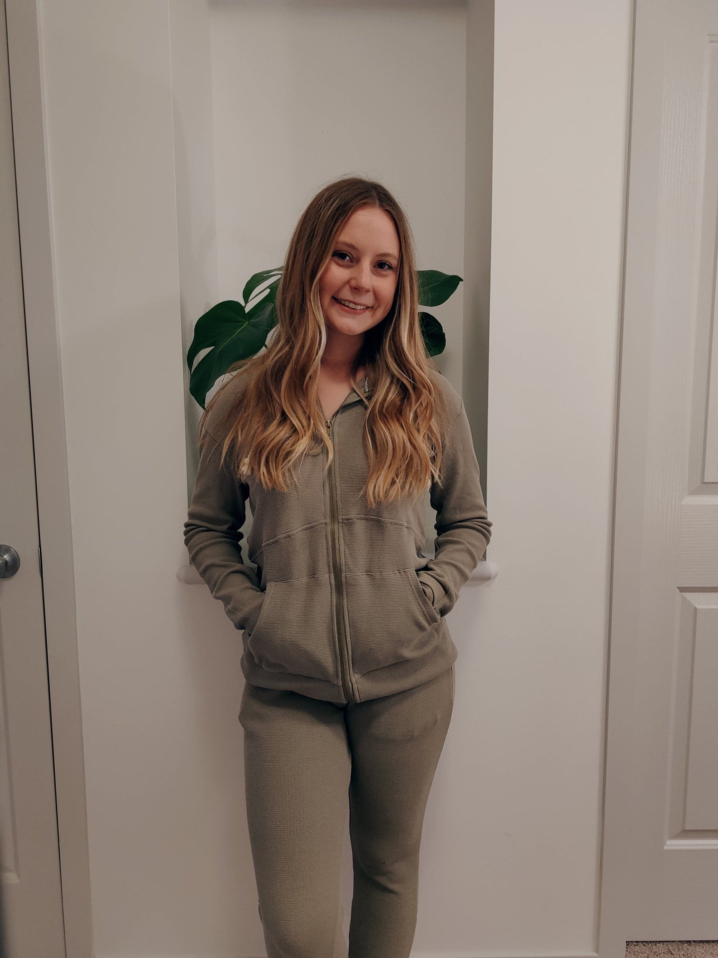 Ampersand Avenue Waffle Knit Jogger - Willow jogger Ampersand Avenue