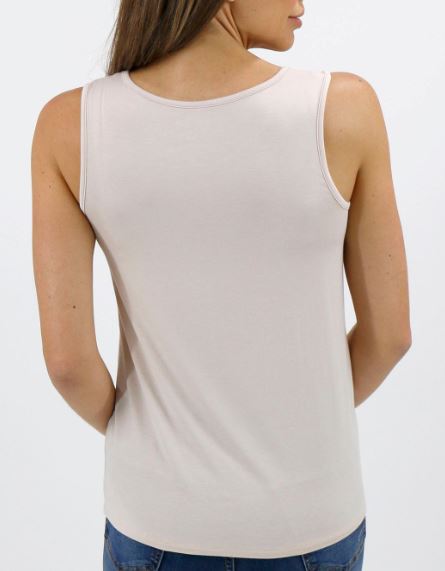 Cut-out Perfect Scoop Neck Tank - Linen sleeveless top Grace & Lace