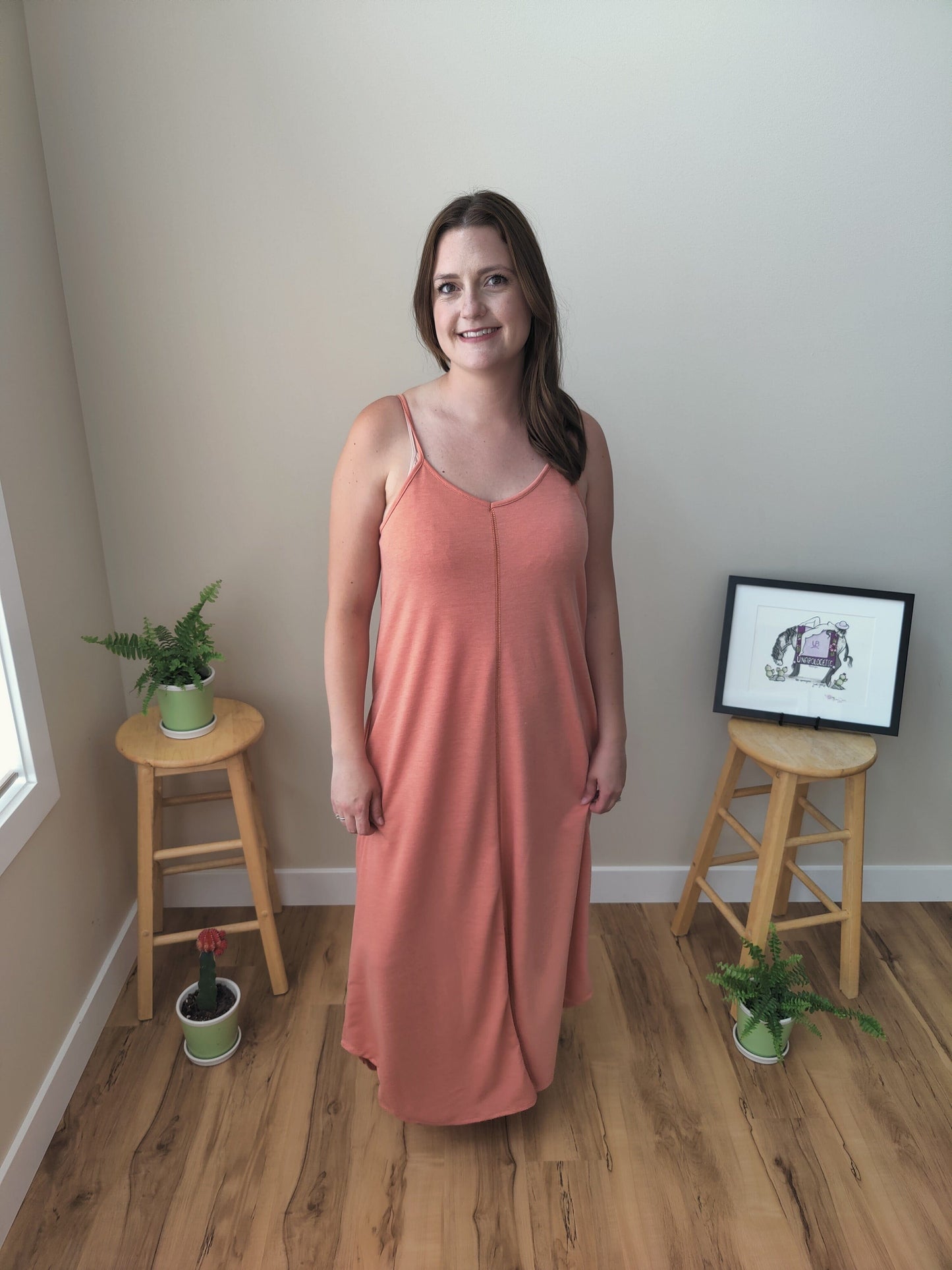 Everly Maxi Dress - Salmon Dress Three Bird Nest