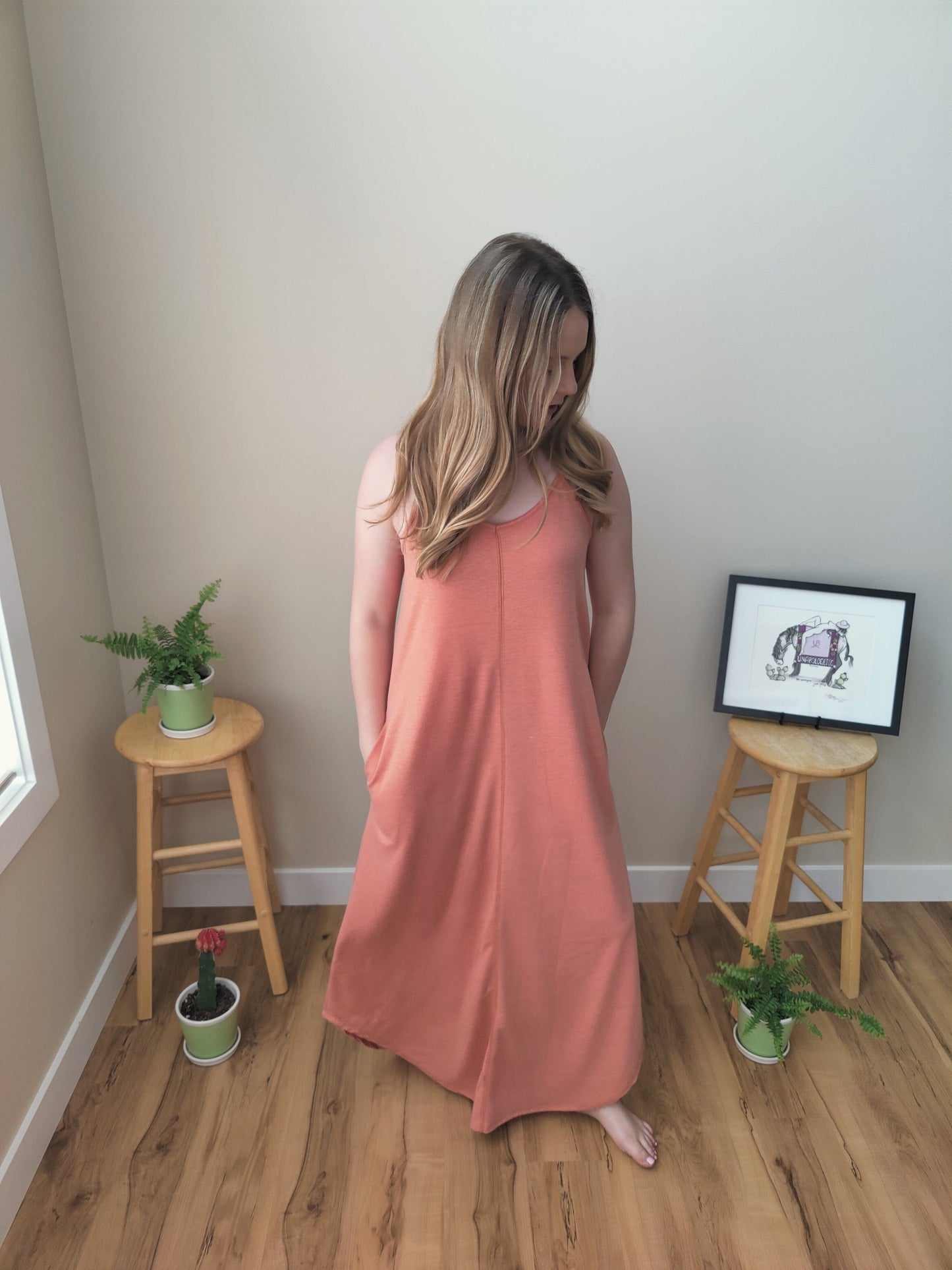 Everly Maxi Dress - Salmon Dress Three Bird Nest