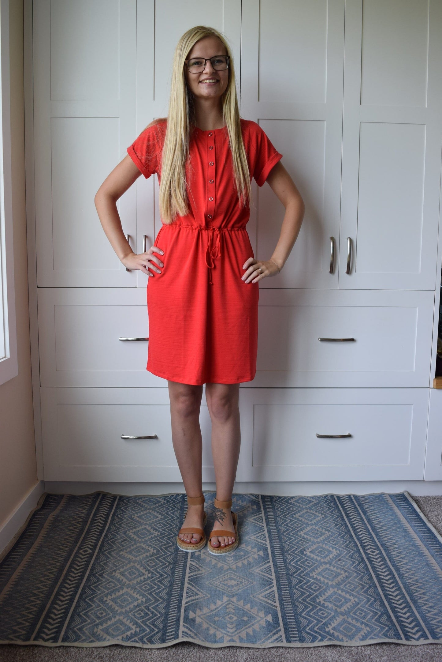 Grace & Lace Raglan Tee Dress - Hot Red Dress Grace & Lace