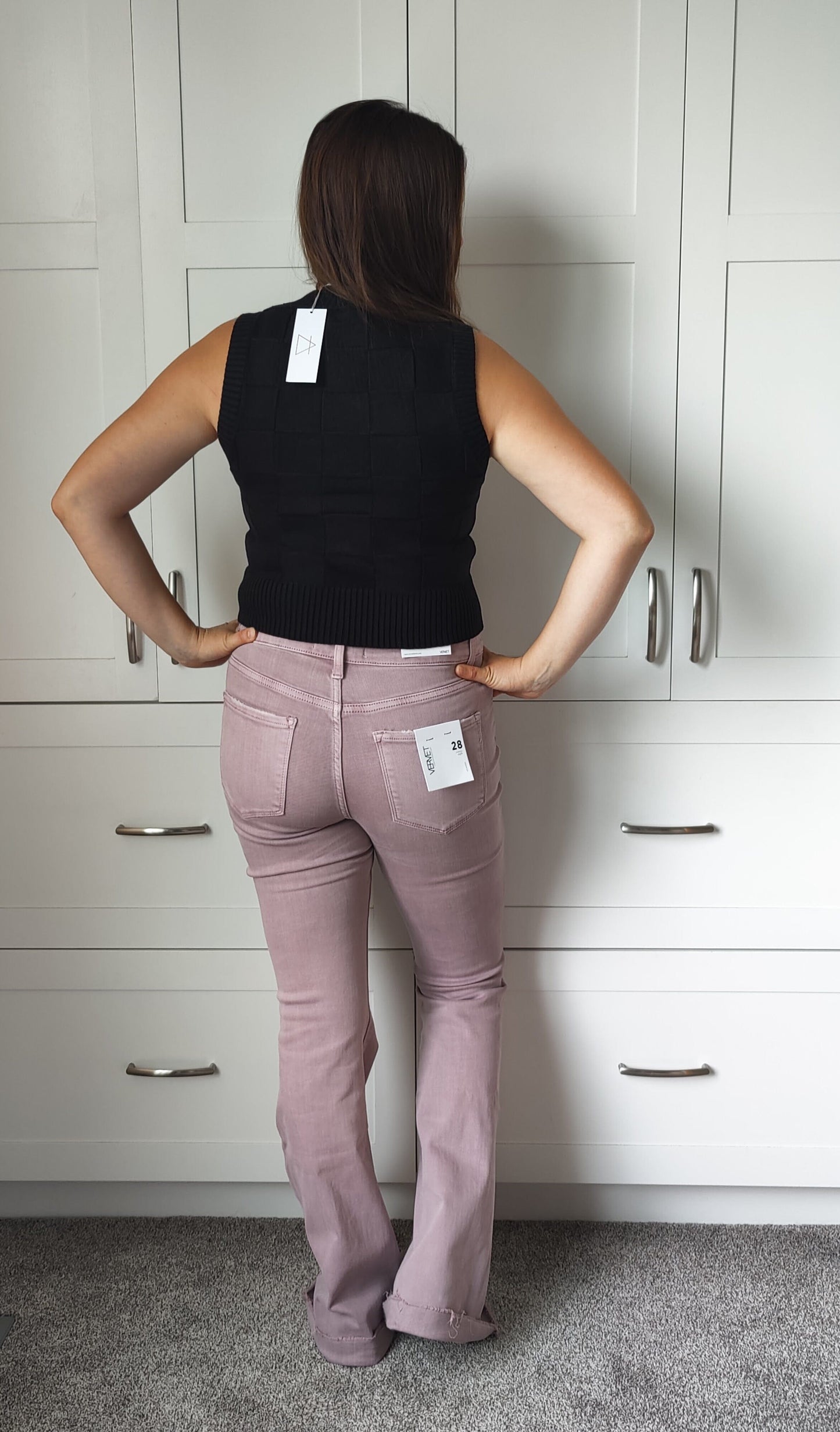 Kelly High Rise Super Flare Coloured Denim by Vervet Vervet