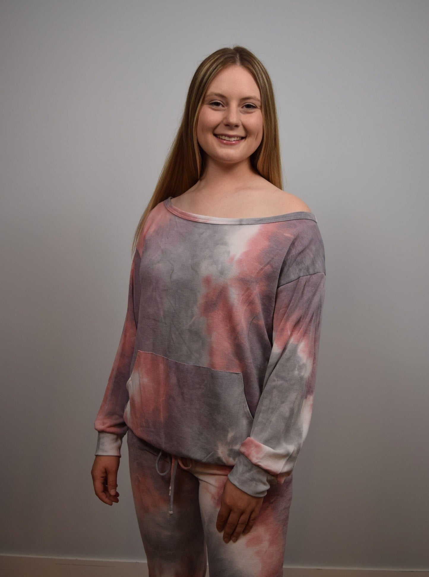Lazy Evening Tie Dye Boat Neck Sweatshirt Heimish
