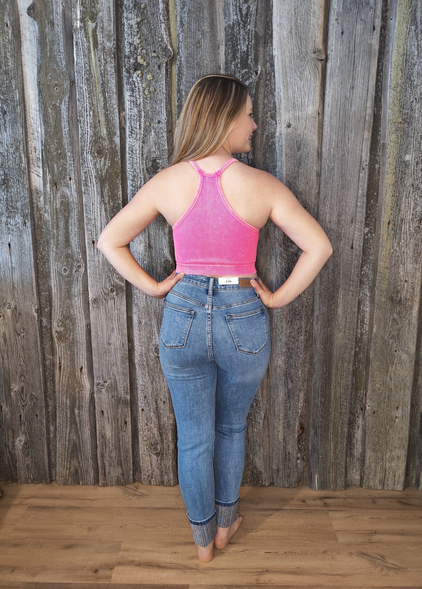 Nora Western Cuff Boyfriend Fit Jeans by Judy Blue jeans Judy Blue