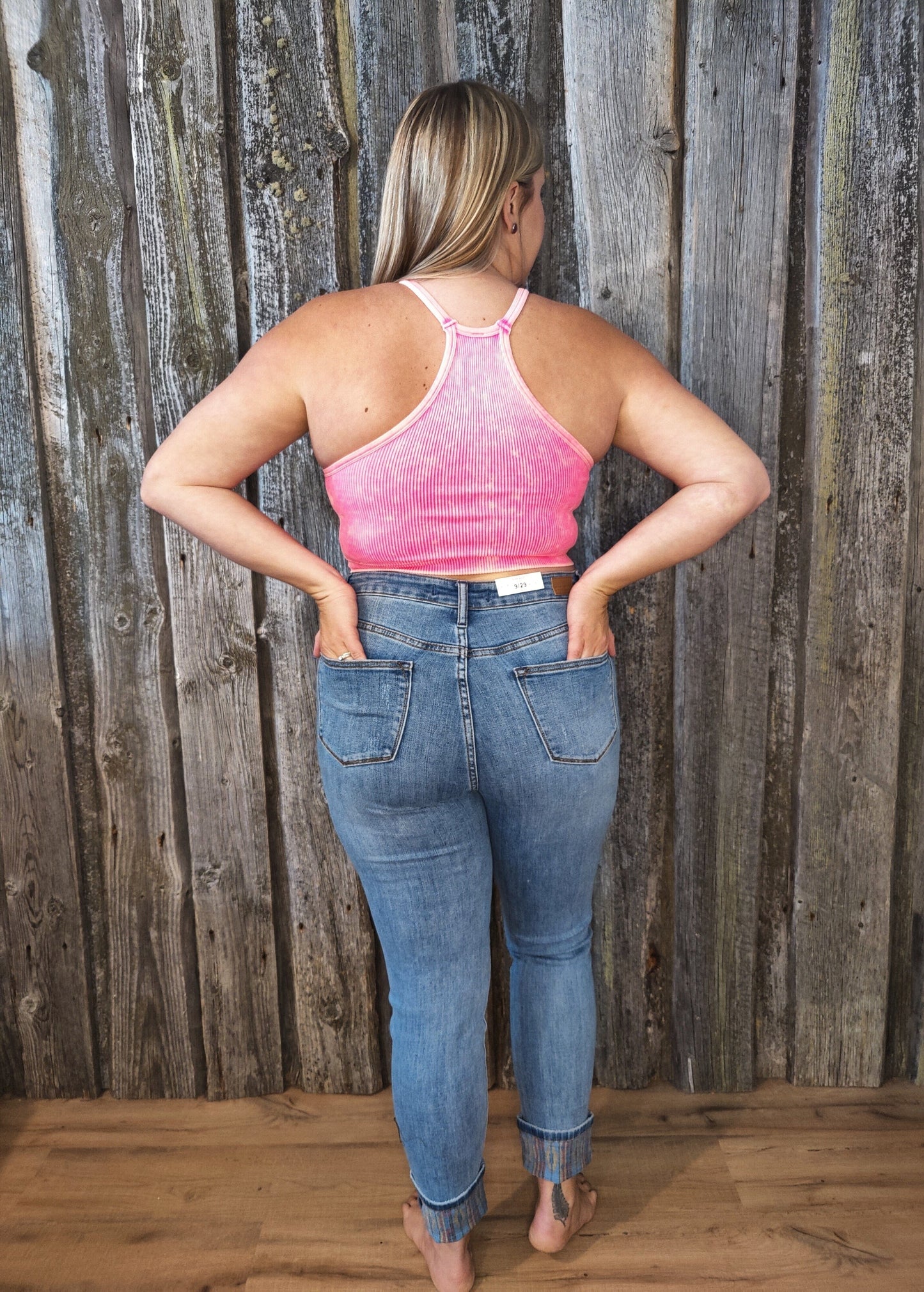 Nora Western Cuff Boyfriend Fit Jeans by Judy Blue jeans Judy Blue