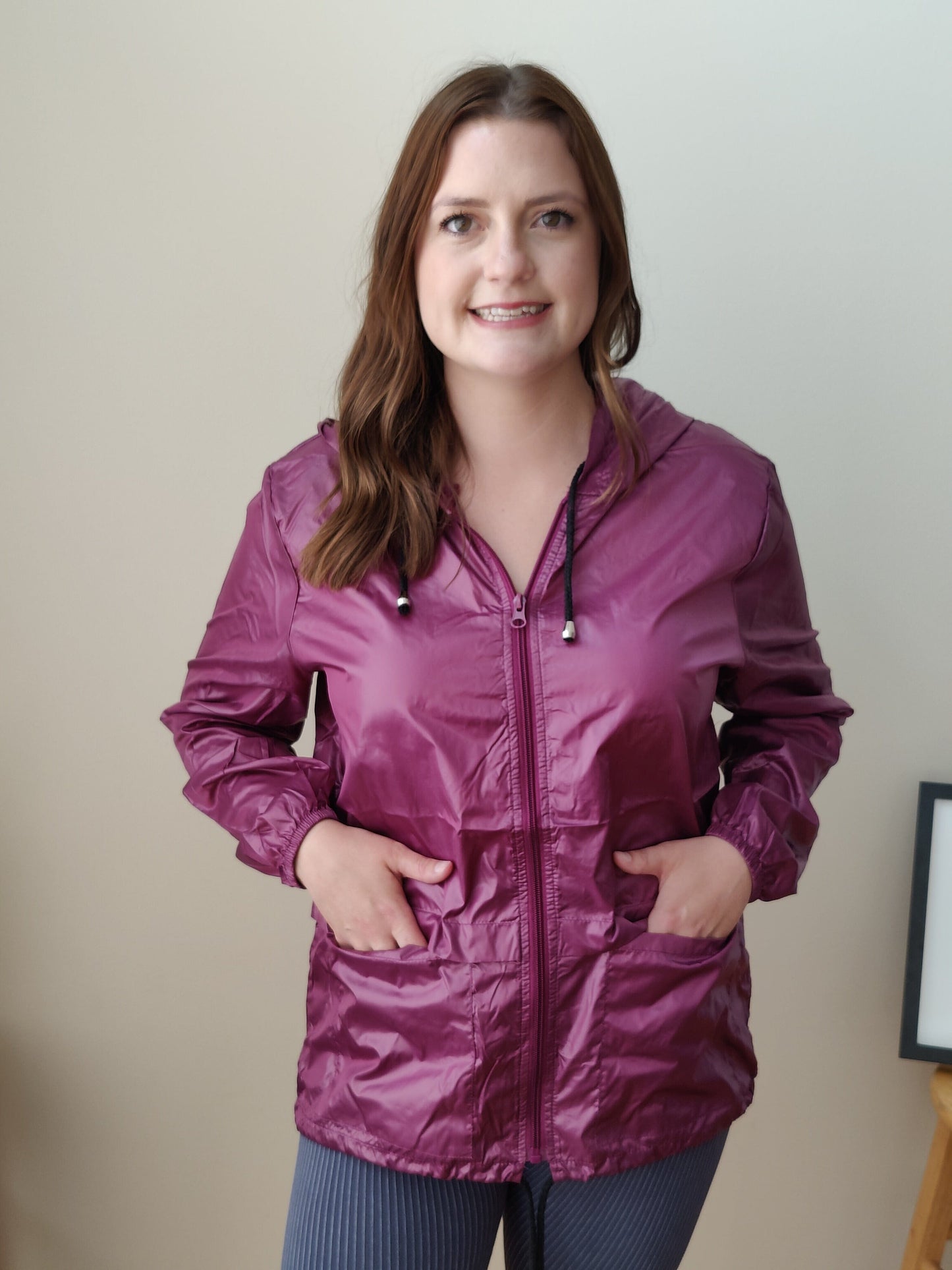 Packable Rain Jacket - Dragon Fruit Jacket Grace & Lace