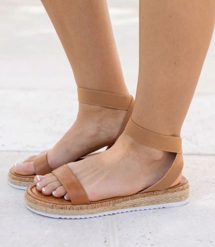 Platform Sandals - Cognac Grace & Lace