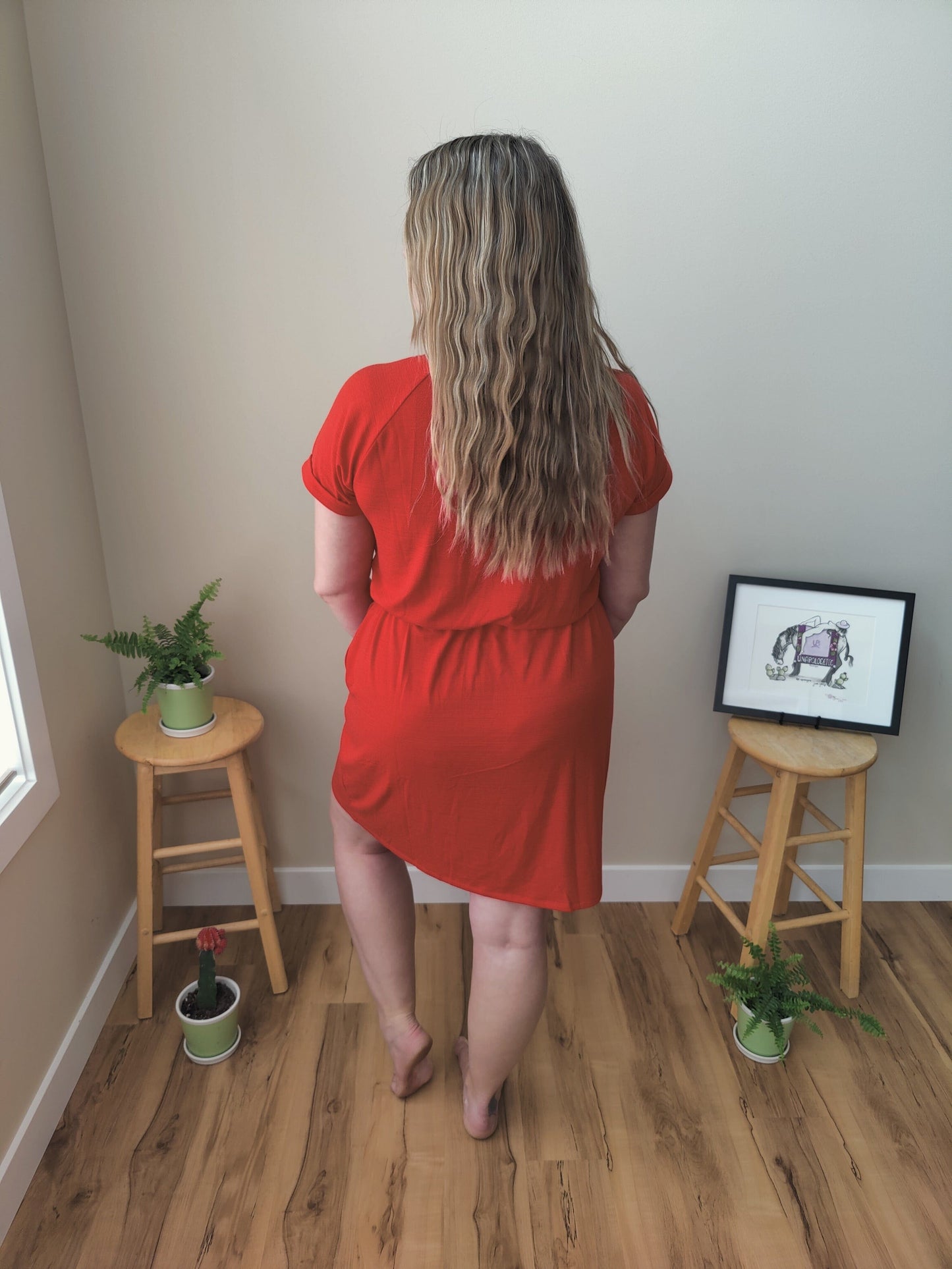 Raglan Tee Dress - Hot Red Dress Grace & Lace