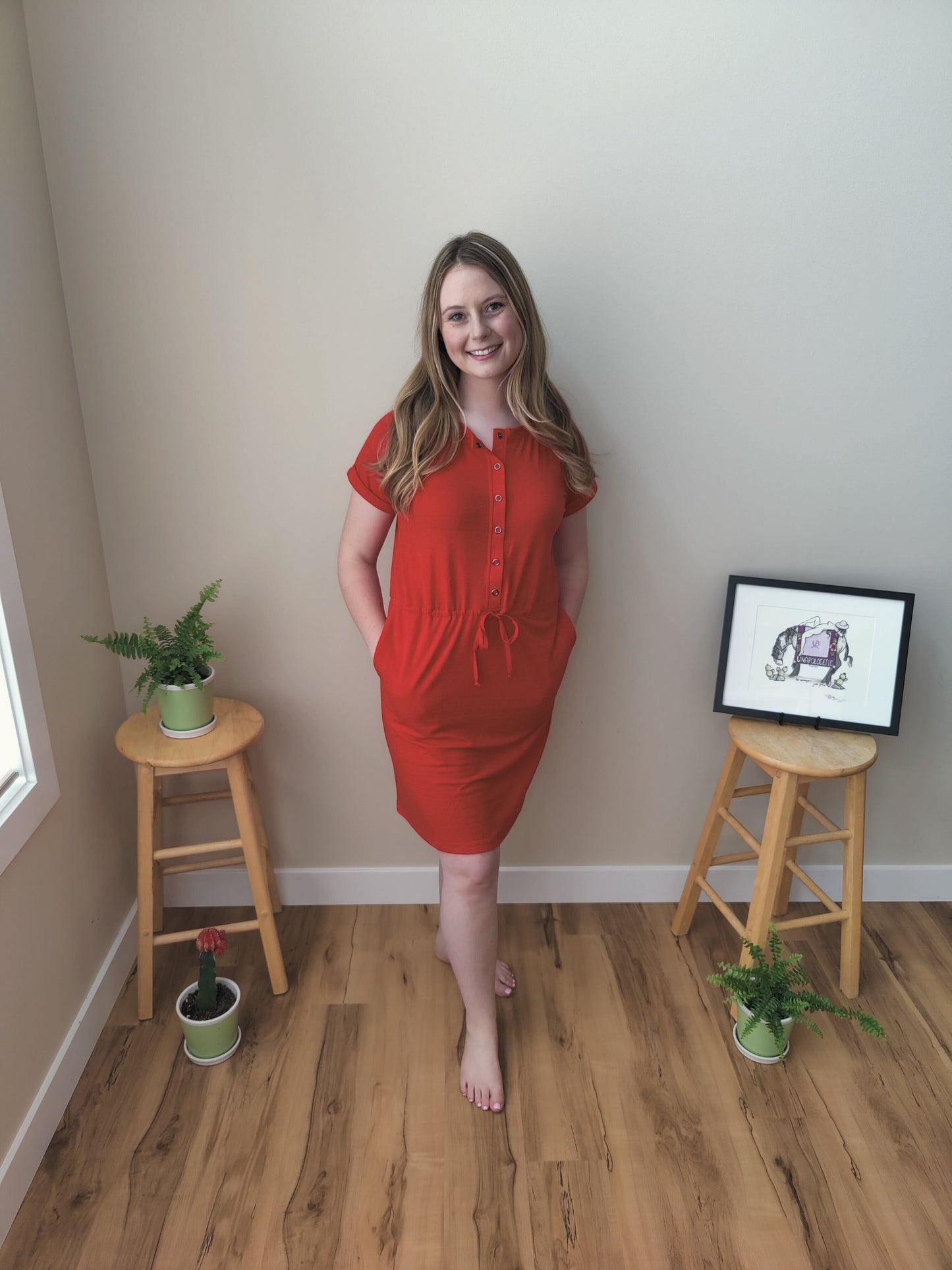 Raglan Tee Dress - Hot Red Dress Grace & Lace