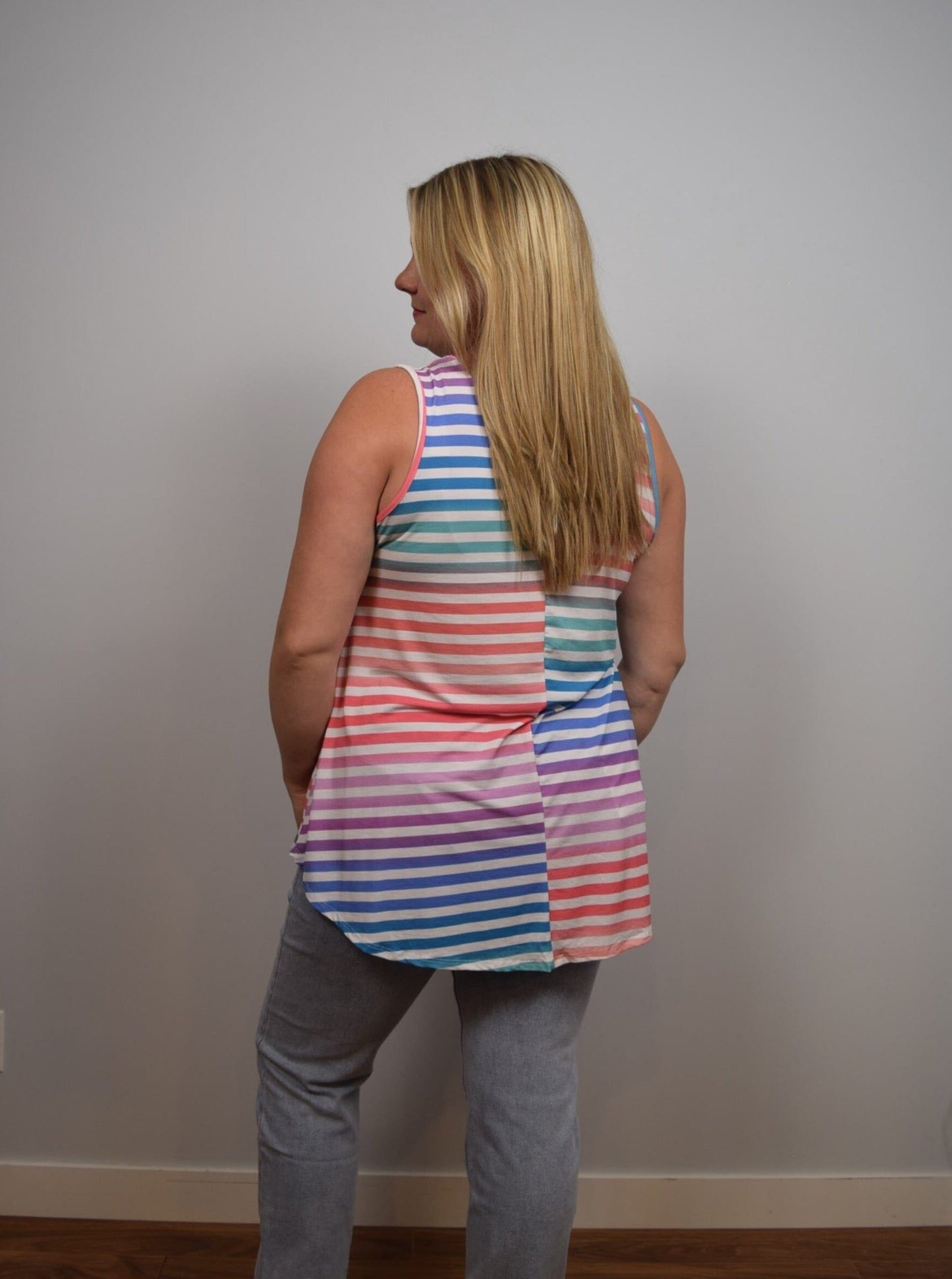 Rainbow Striped Tank Top tank top Heimish