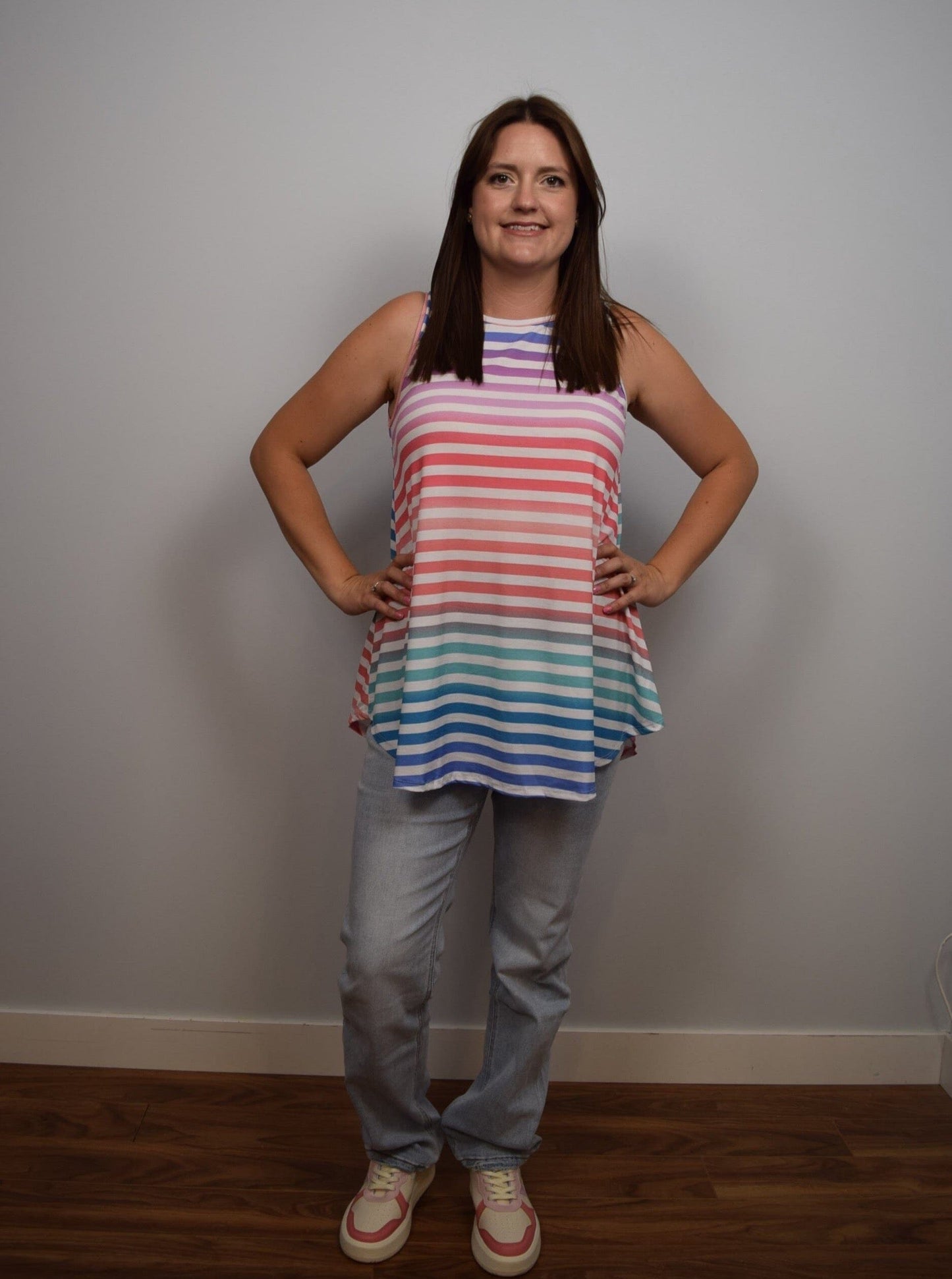 Rainbow Striped Tank Top tank top Heimish