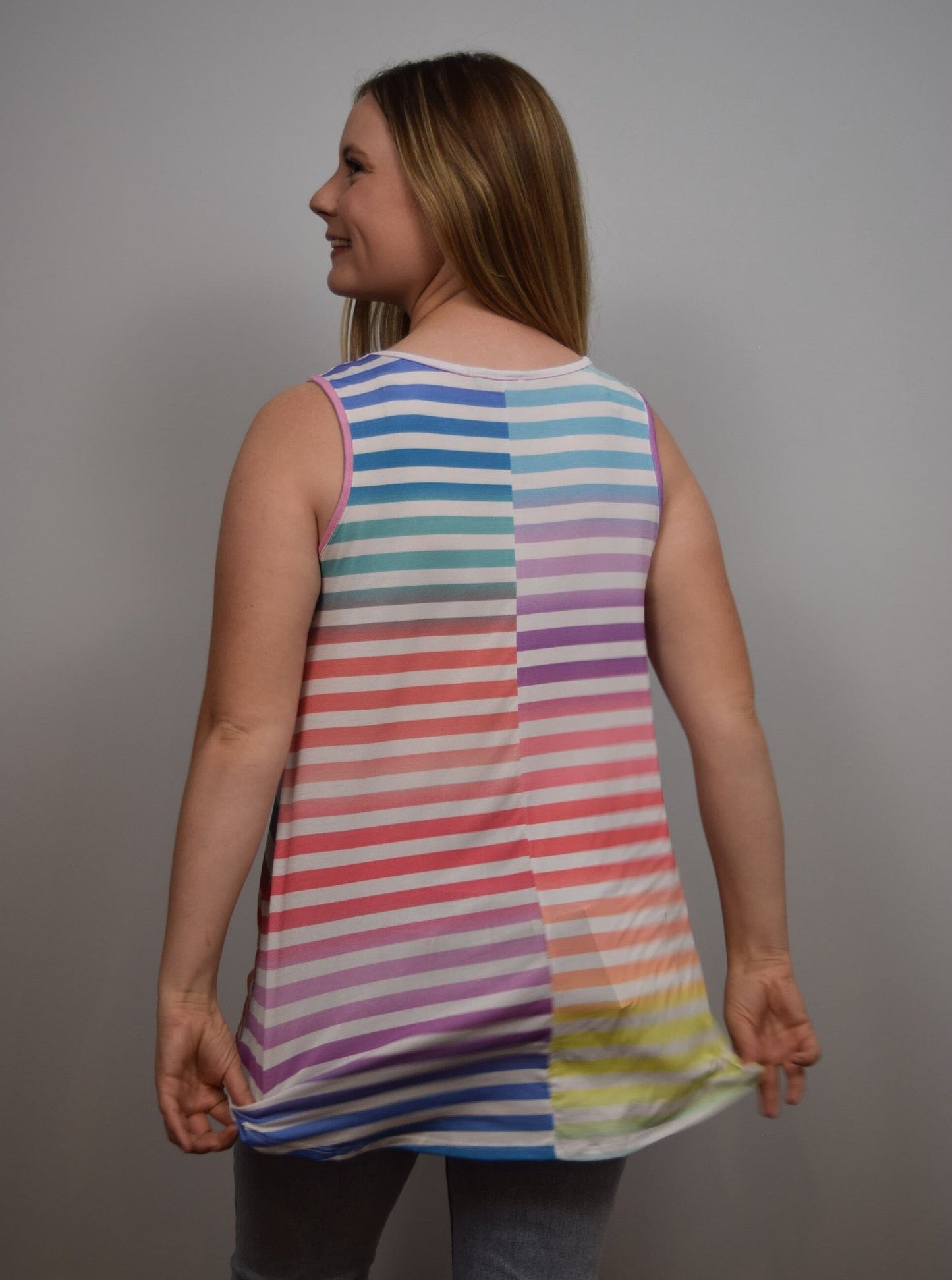 Rainbow Striped Tank Top tank top Heimish