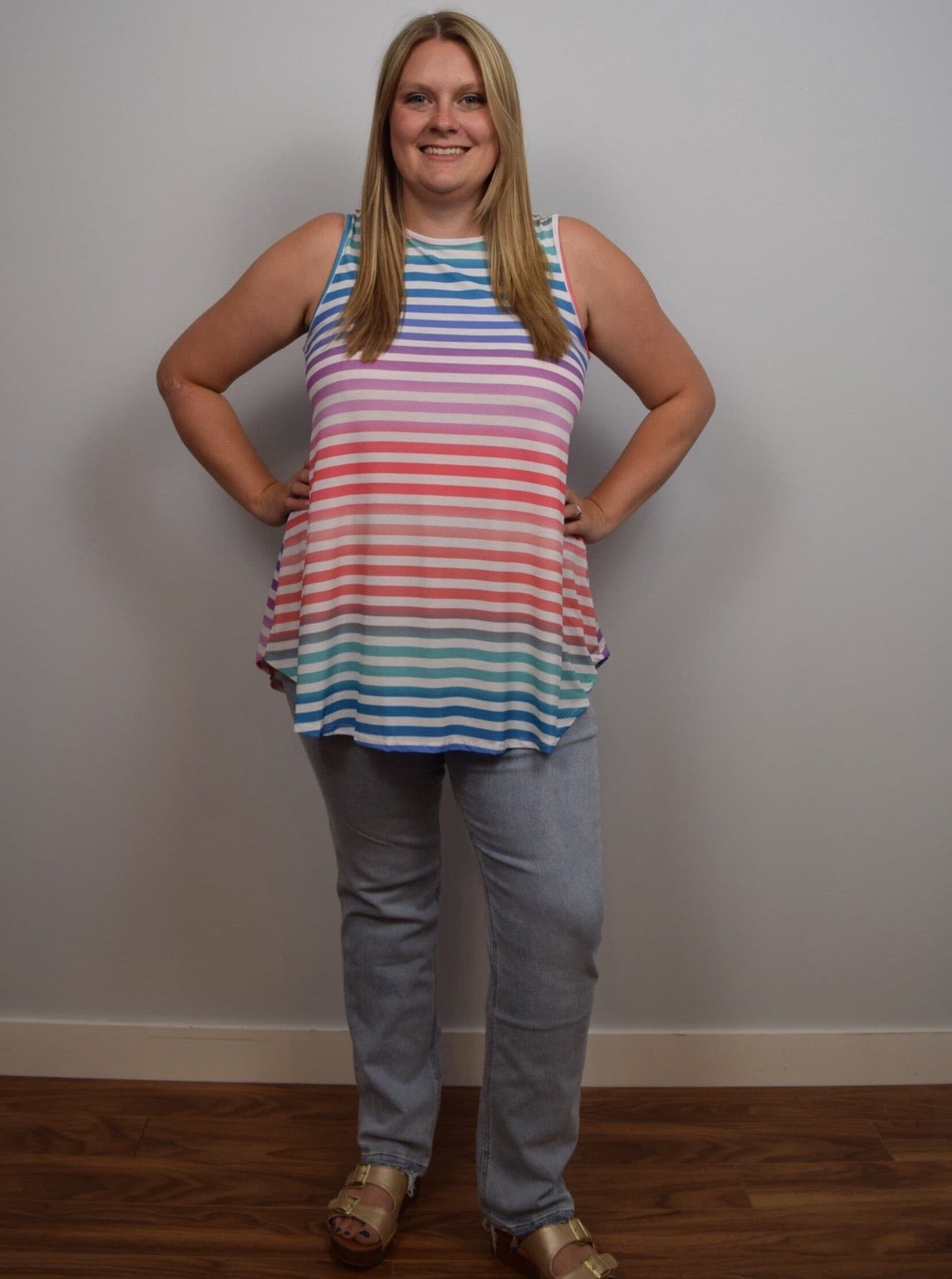 Rainbow Striped Tank Top tank top Heimish