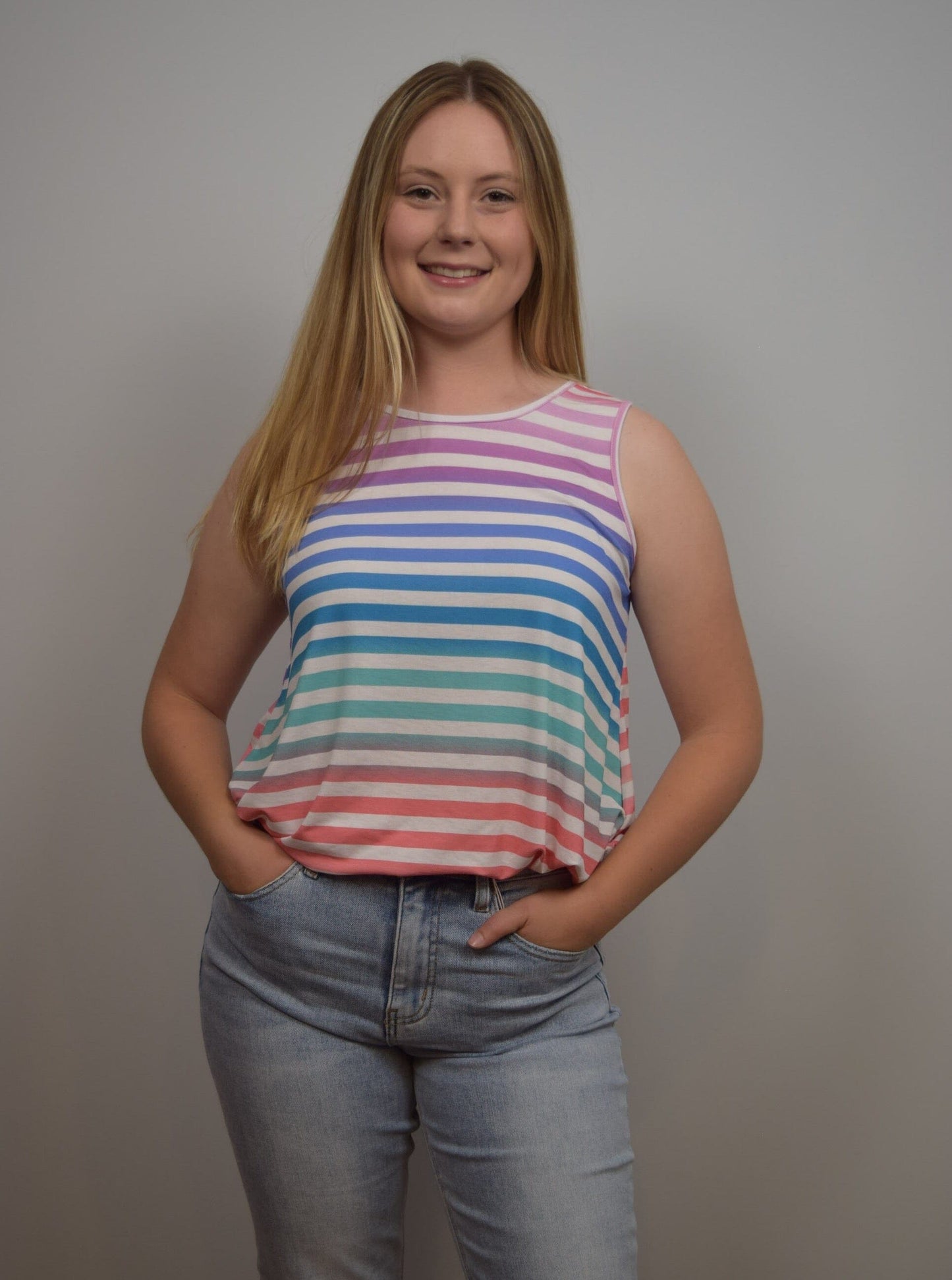 Rainbow Striped Tank Top tank top Heimish