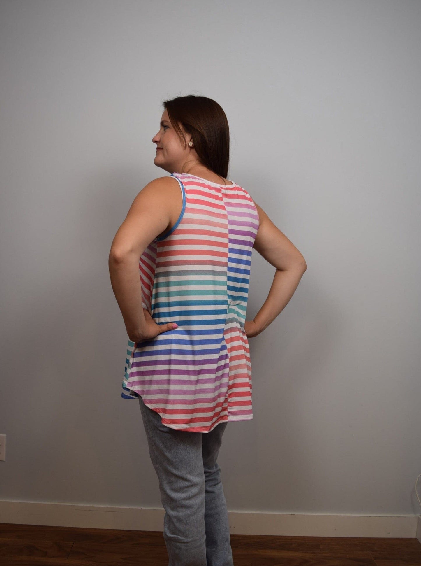 Rainbow Striped Tank Top tank top Heimish