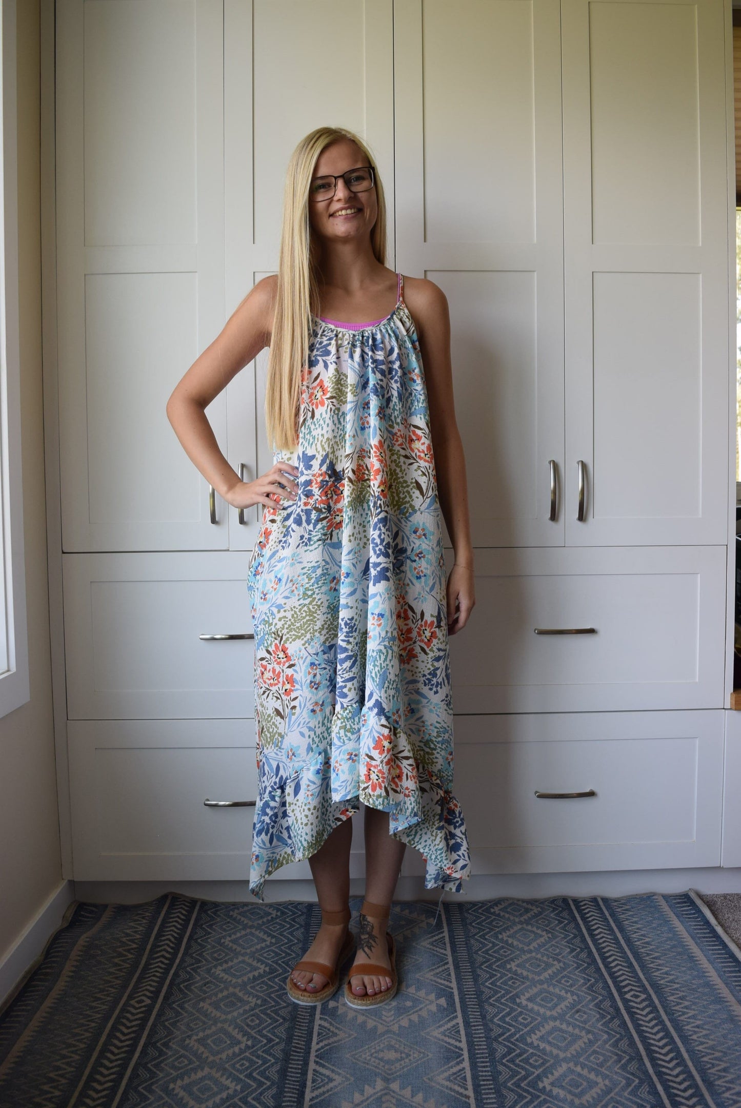 Three Bird Nest Ellie Ruffle Midi Dress - Brown Floral Dress Three Bird Nest