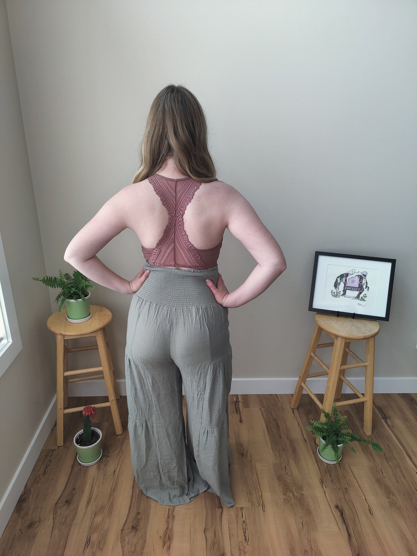 Tiered Boho Pants - sage Pants Ampersand Avenue