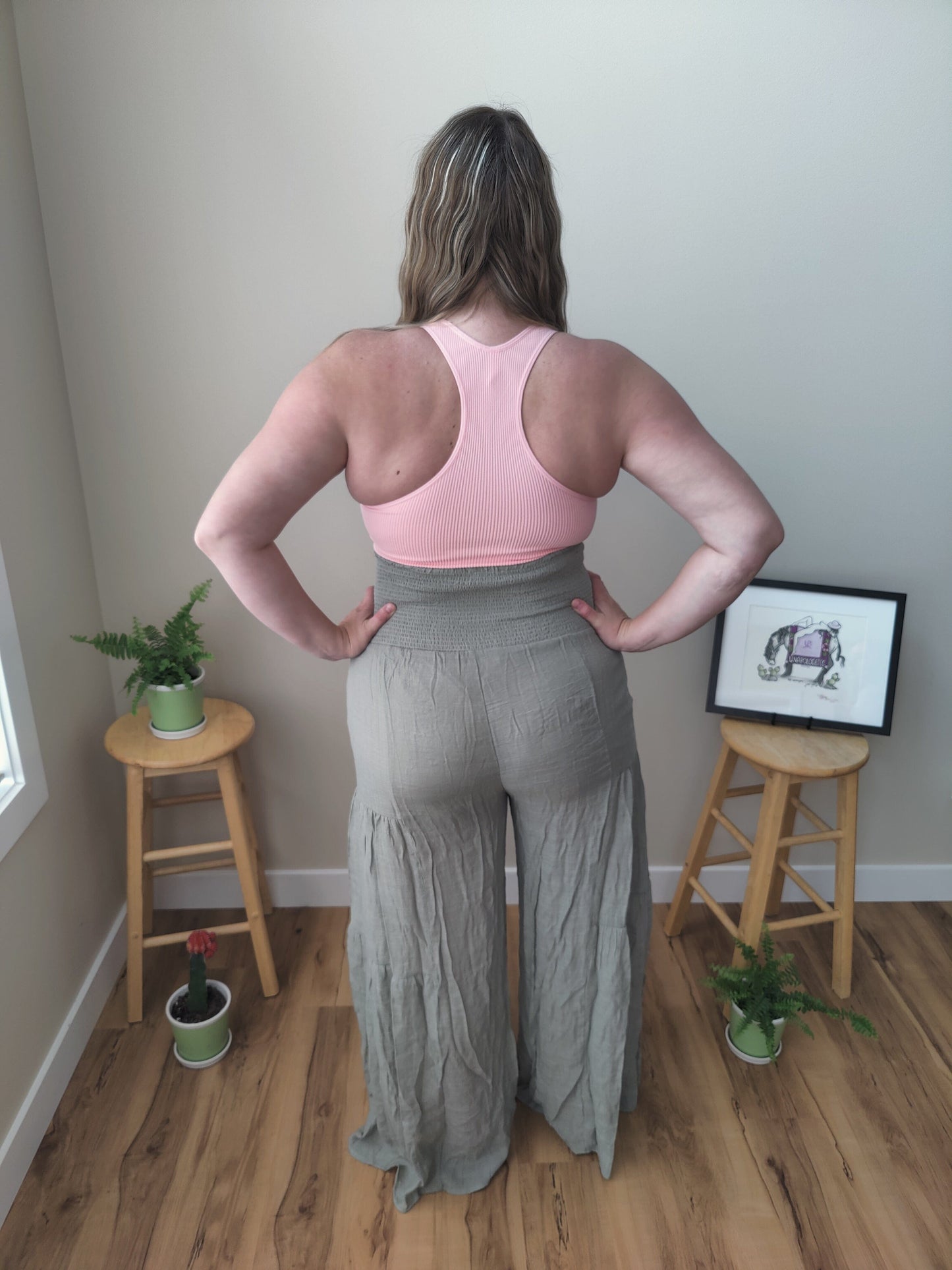 Tiered Boho Pants - sage Pants Ampersand Avenue
