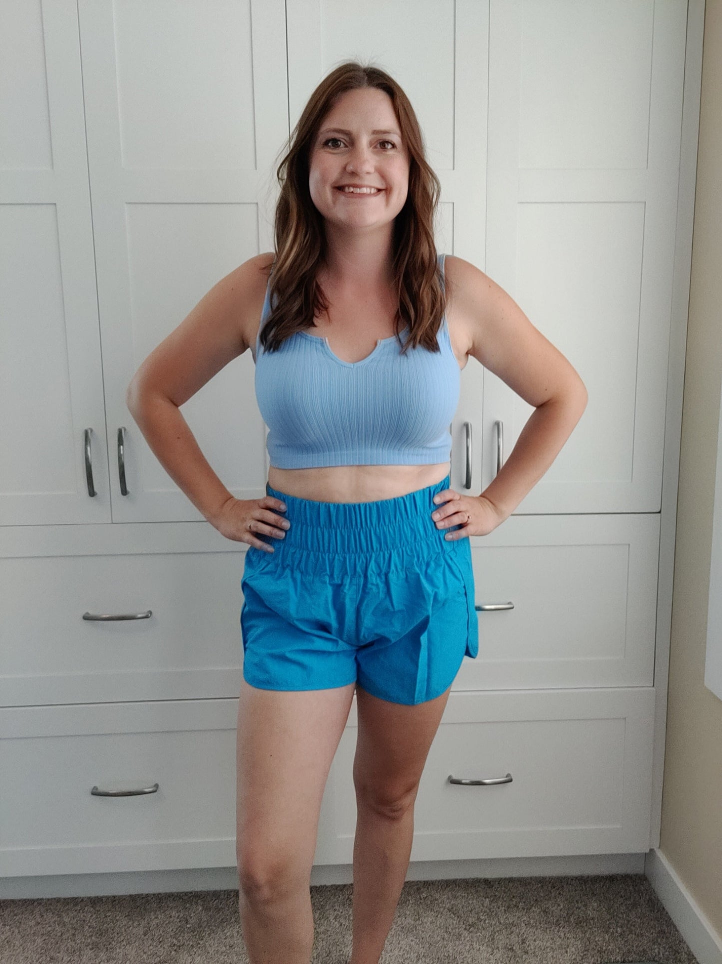Windbreaker Shorts - Deep Sky Blue Shorts Zenana