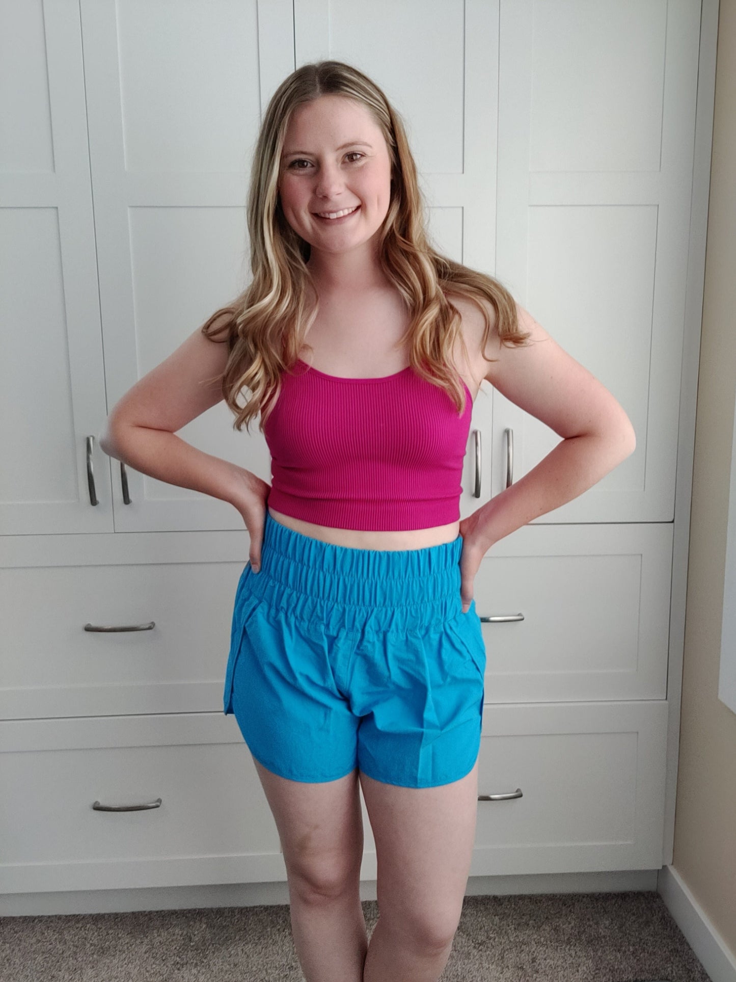 Windbreaker Shorts - Deep Sky Blue Shorts Zenana