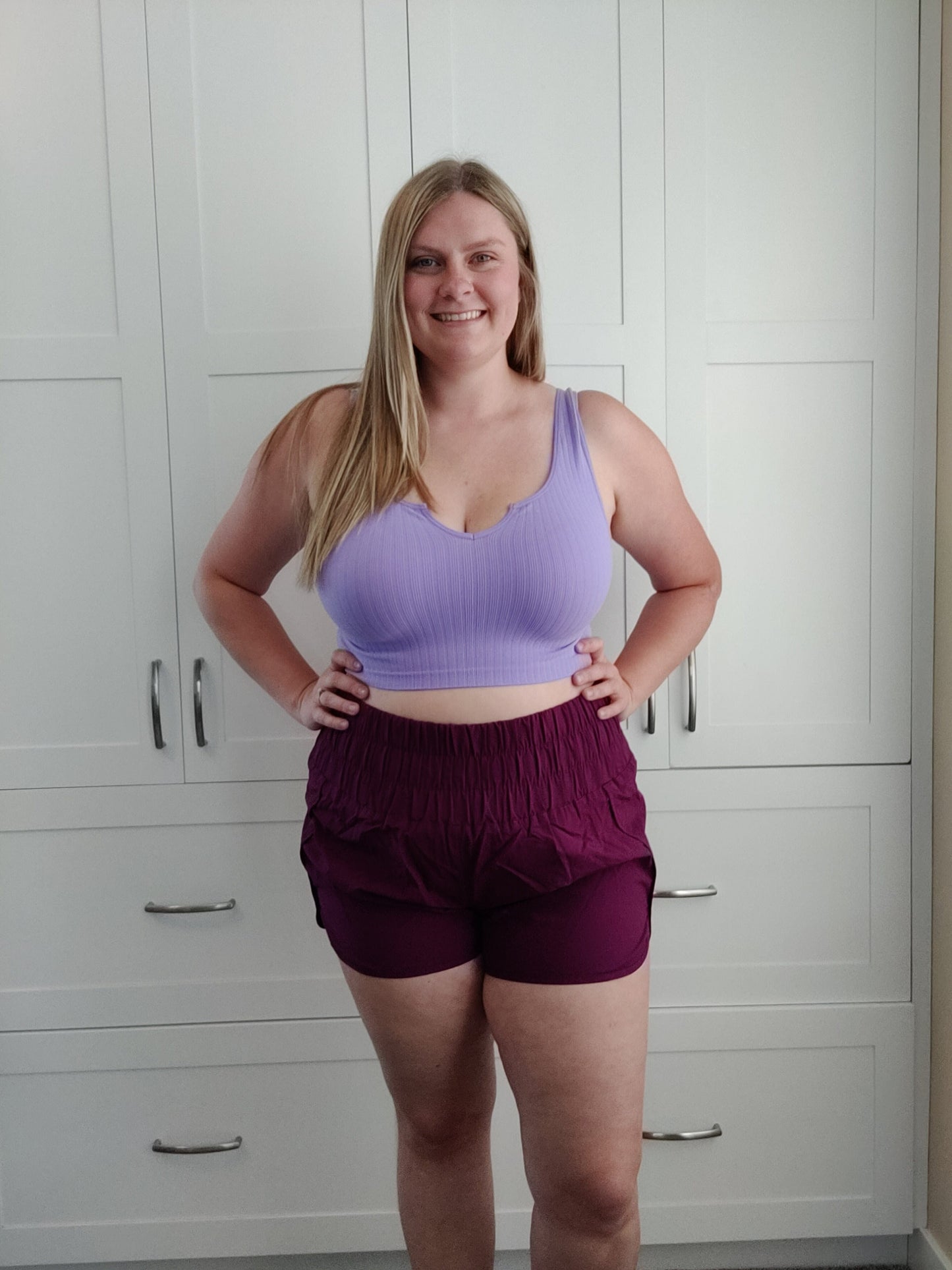 Windbreaker Shorts - plum Shorts Zenana