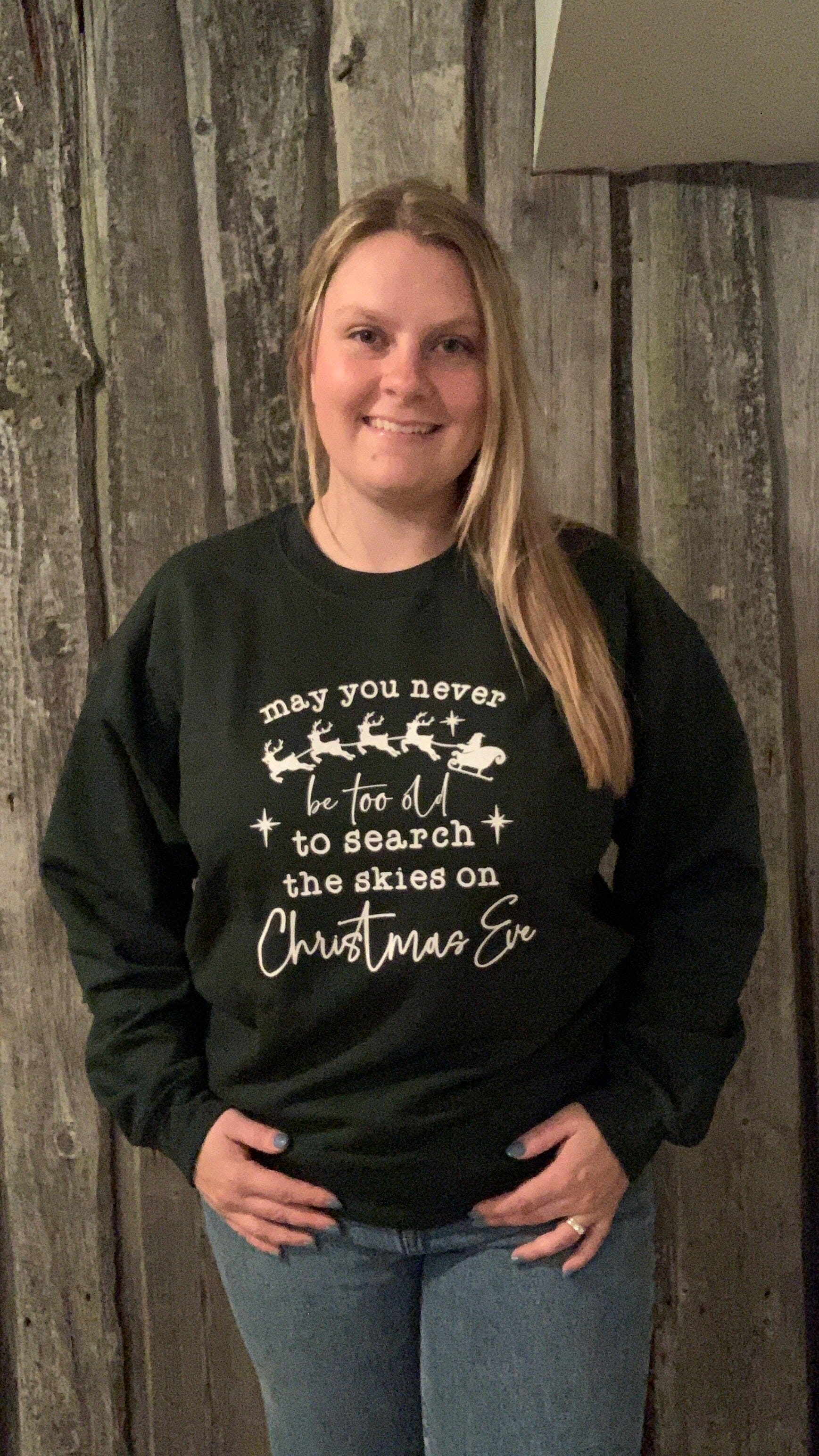 Believe Christmas Crewneck Green Small