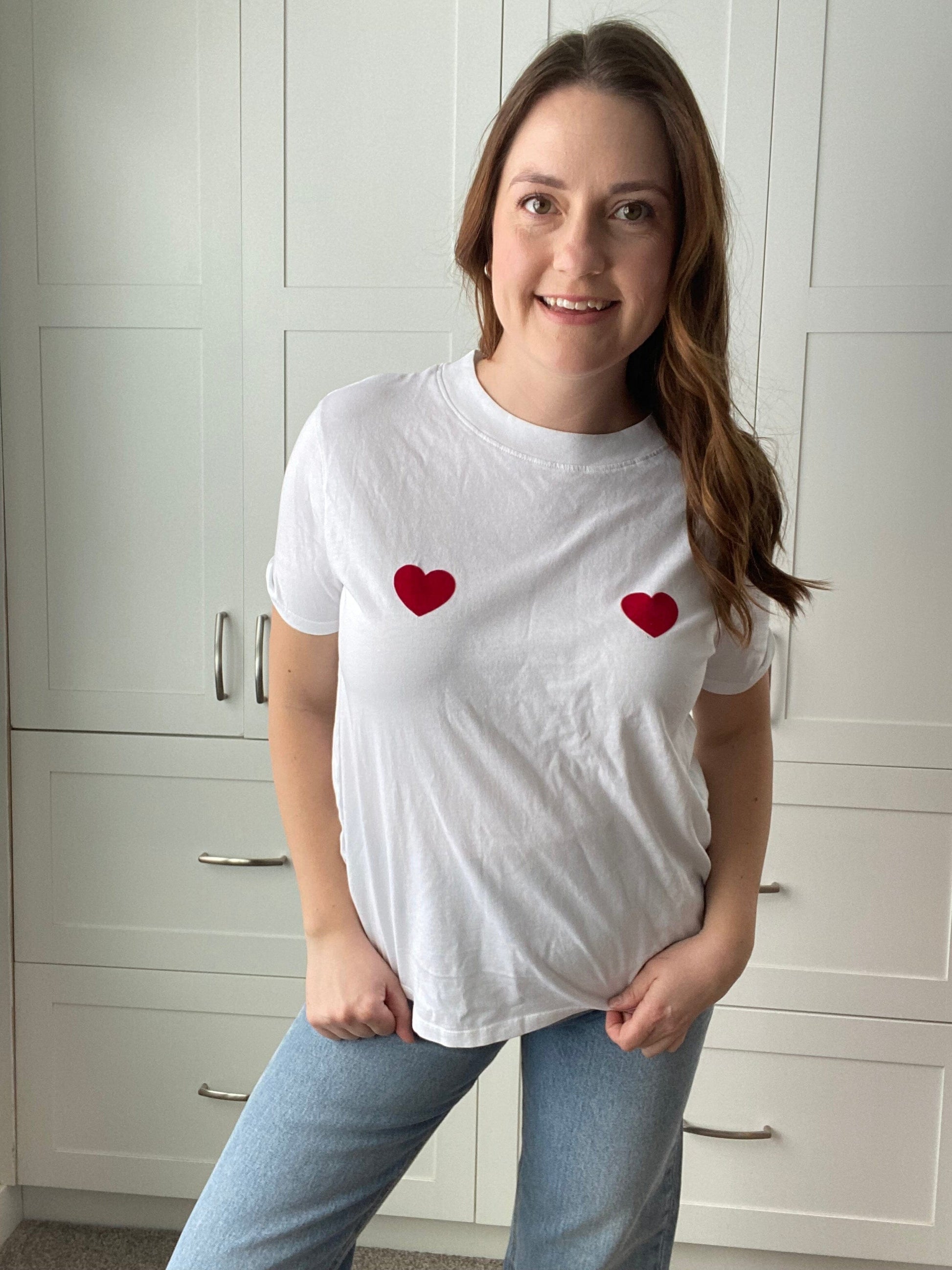 Brunette Boxy Crew Neck Tee - Heart tee Brunette the Label 