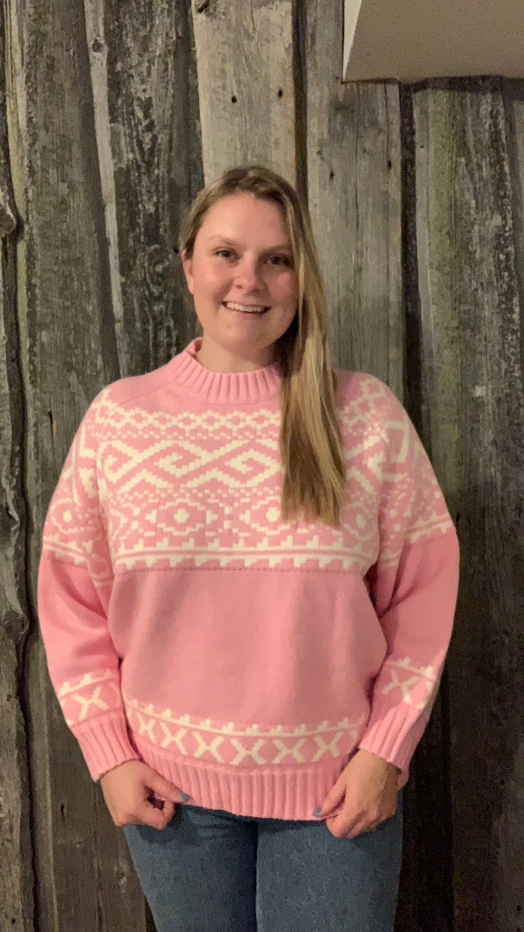 Brunette Faire Isle Sweater - Bubblegum sweater Brunette the Label 