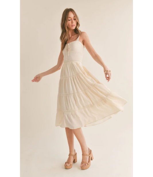 Clementine Midi Dress - ivory Dress Sage the Label 