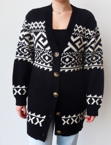 Faire Isle Oversized Knit Cardigan - Brunette the Label Unapologetic Boutique 