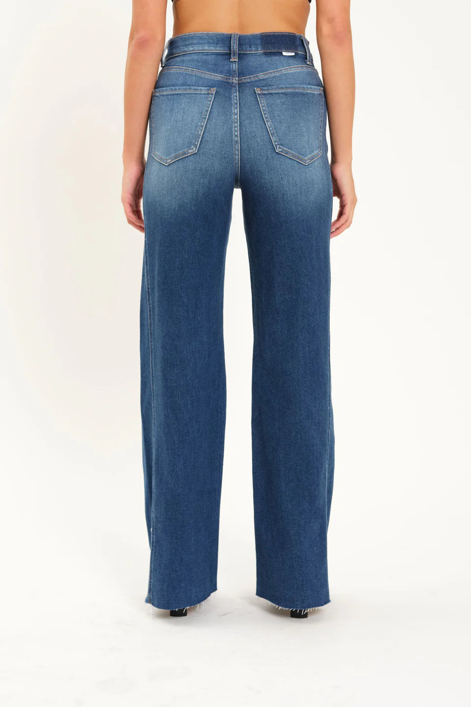 Far Out Wide Leg Jeans with Seaming in Waterfall by Daze Denim Jeans Daze Denim 