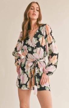Meadow Floral Romper Sage the Label 
