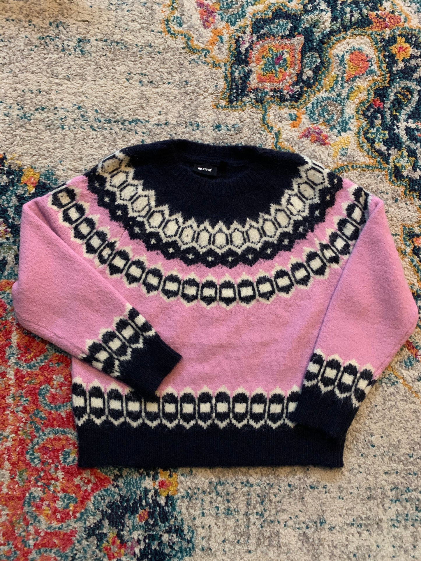 Olga Long Raglan Pullover by RD Style - Pink sweater RD Style 