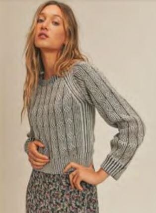 On Cue Cable Sweater - Grey sweater Sage the Label 