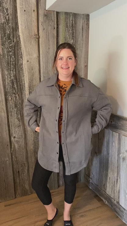 Priv Ellie Overshirt Jacket - Charcoal