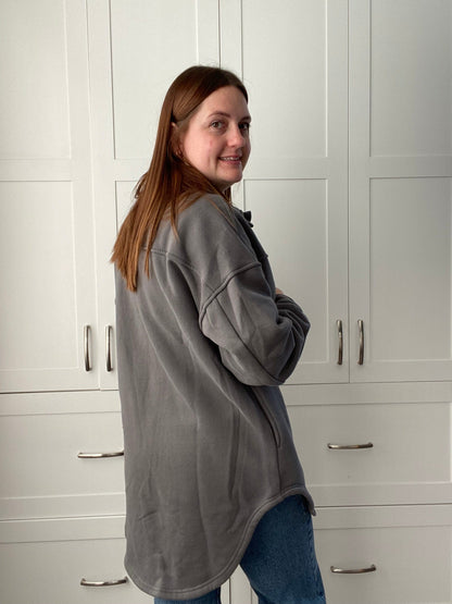 Priv Ellie Overshirt Jacket - Charcoal Jacket Unapologetic Boutique 