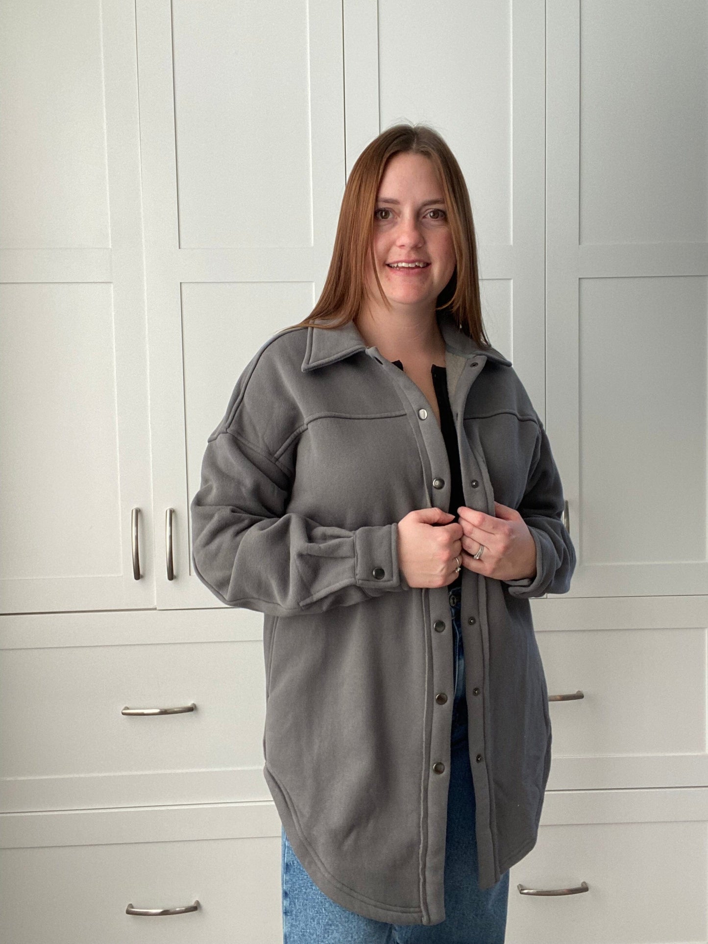 Priv Ellie Overshirt Jacket - Charcoal Jacket Unapologetic Boutique 