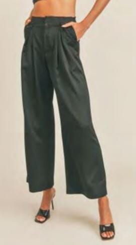 Roxbury Wide Leg Pants - Black Pants Sage the Label 