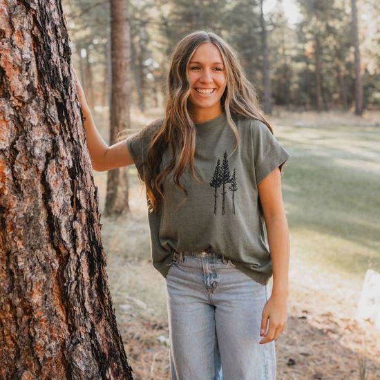 Rustic Three Tree Relaxed Tee Montana Scene 