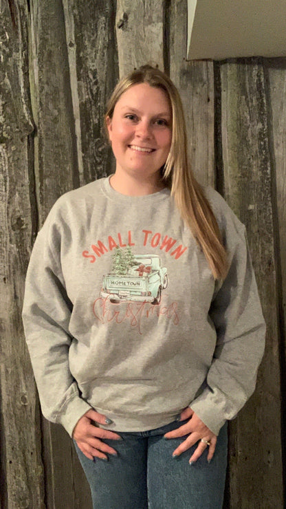 Small Town Christmas Crewneck - Grey Sweatshirt Blonde Ambition 